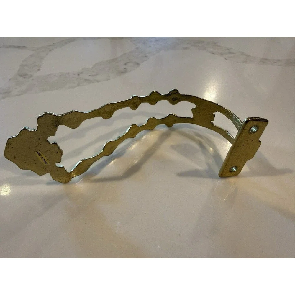 1 Vintage Brass Ornate Curtain Holders Tieback Gold Tone